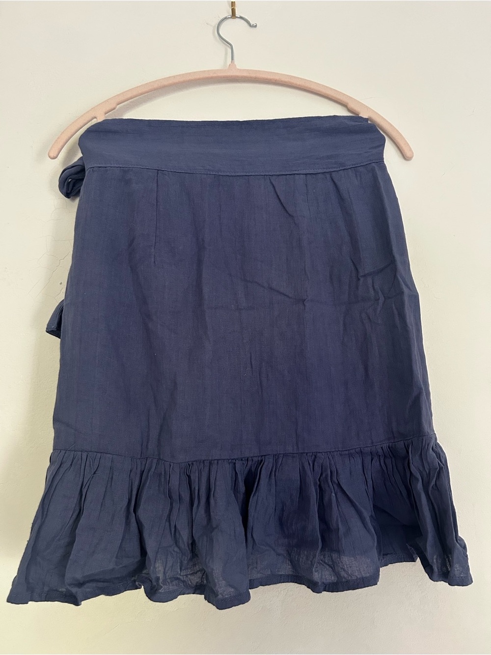 Jen's Pirate Booty Cornflower Blue Ruffle Wrap Mini Skirt Like New - Picture 2 of 6